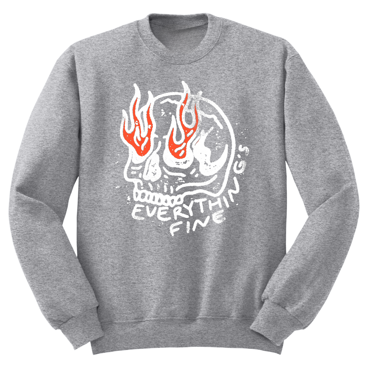 Everything's Fine Skull Crewneck Sweater