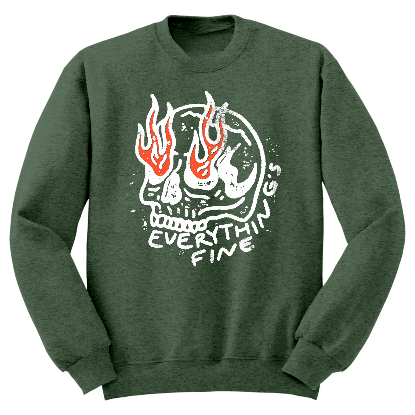 Everything's Fine Skull Crewneck Sweater