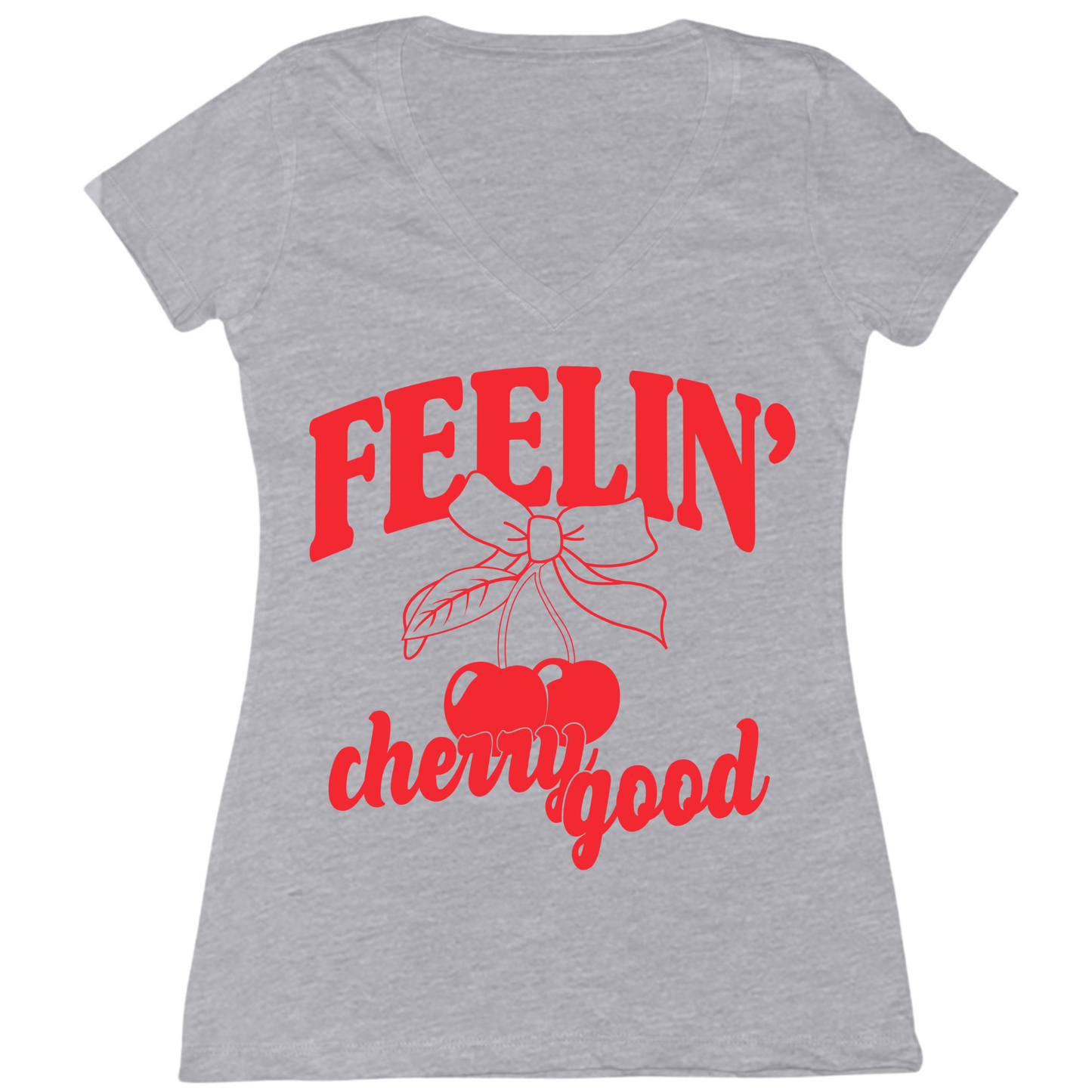 Feelin' Cherry Good Womens Vneck