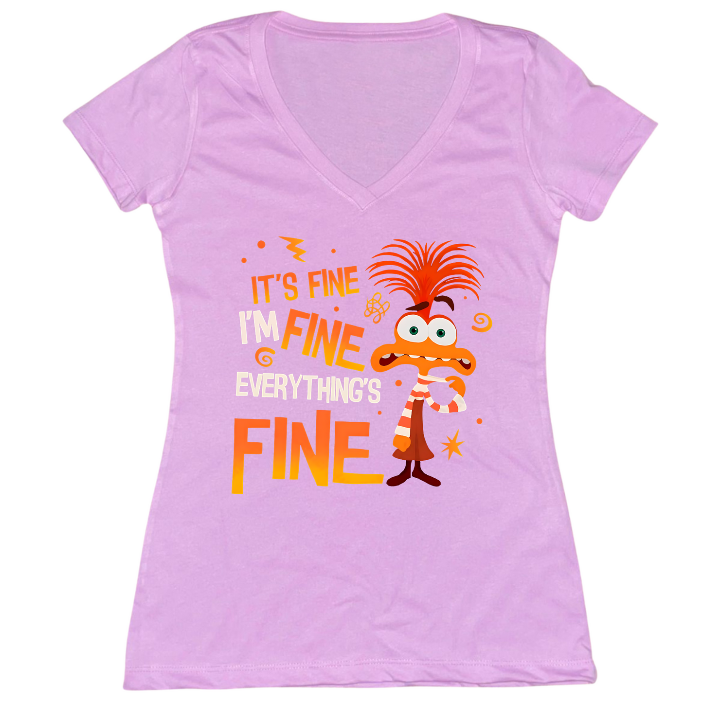 Everything's Fine Womens V-Neck Tee