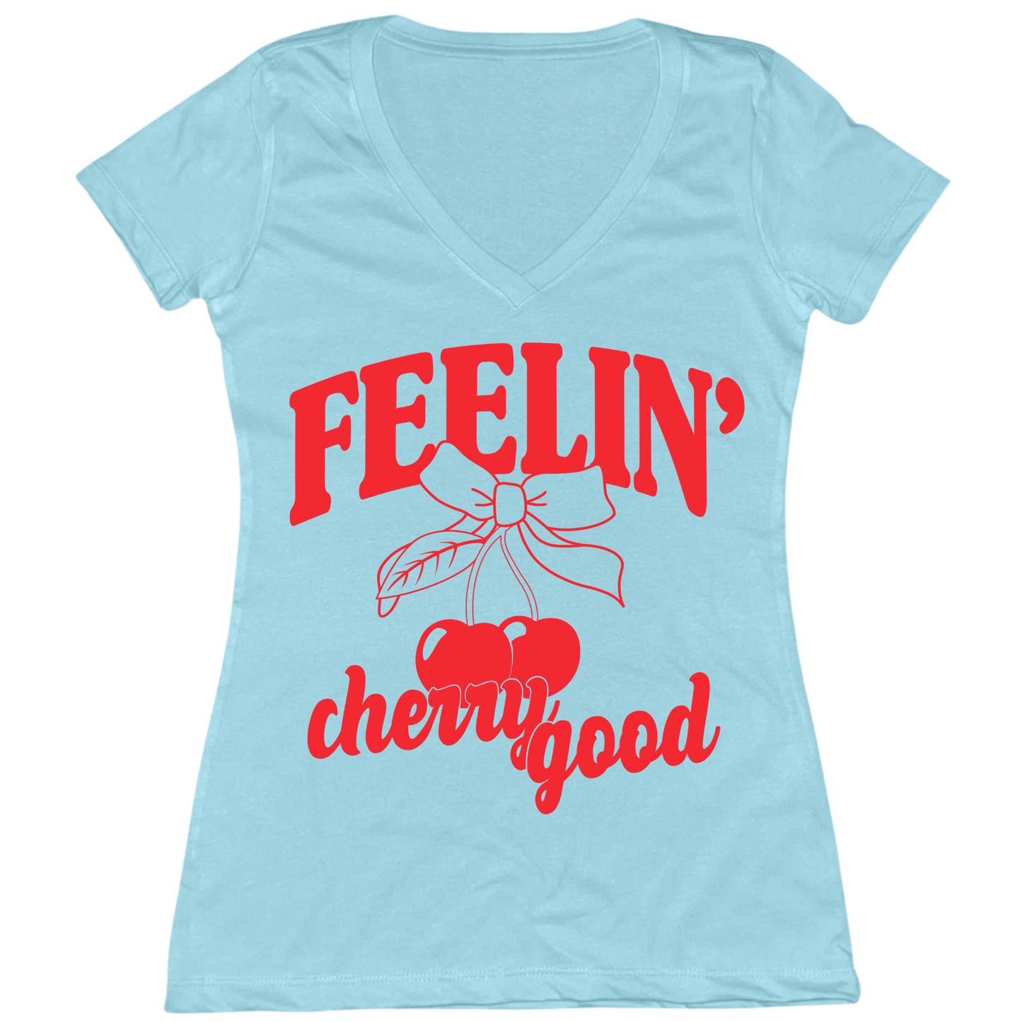 Feelin' Cherry Good Womens Vneck
