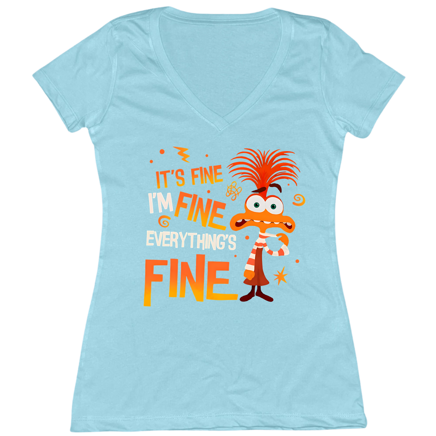 Everything's Fine Womens V-Neck Tee
