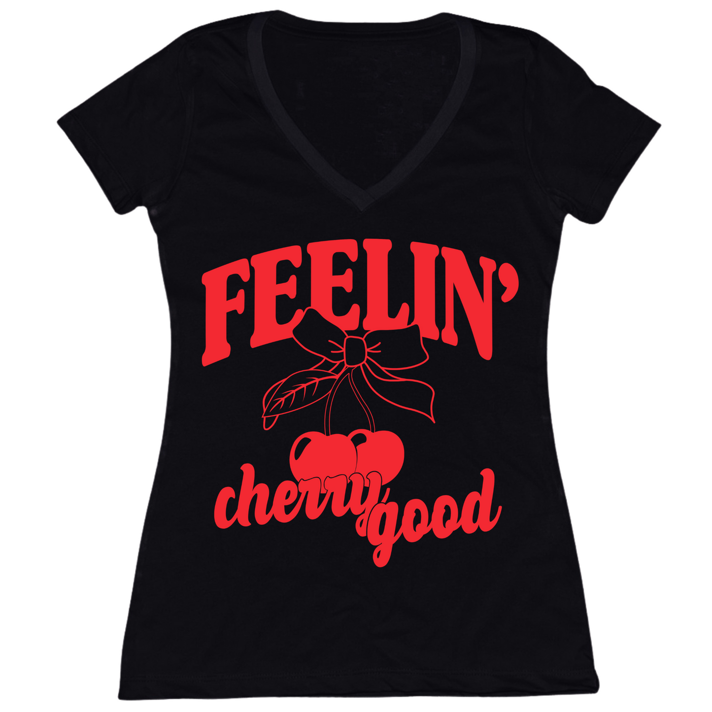 Feelin' Cherry Good Womens Vneck