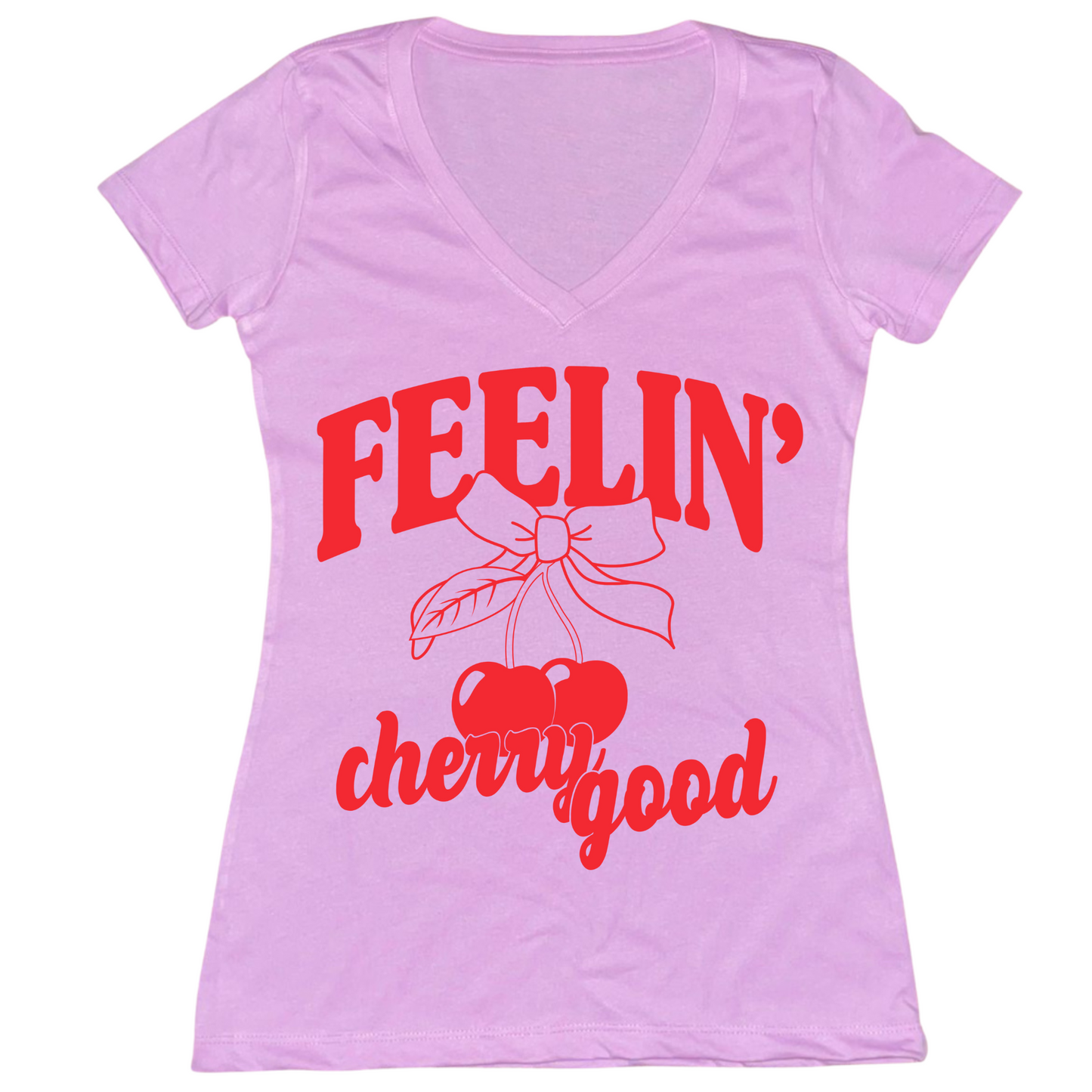 Feelin' Cherry Good Womens Vneck