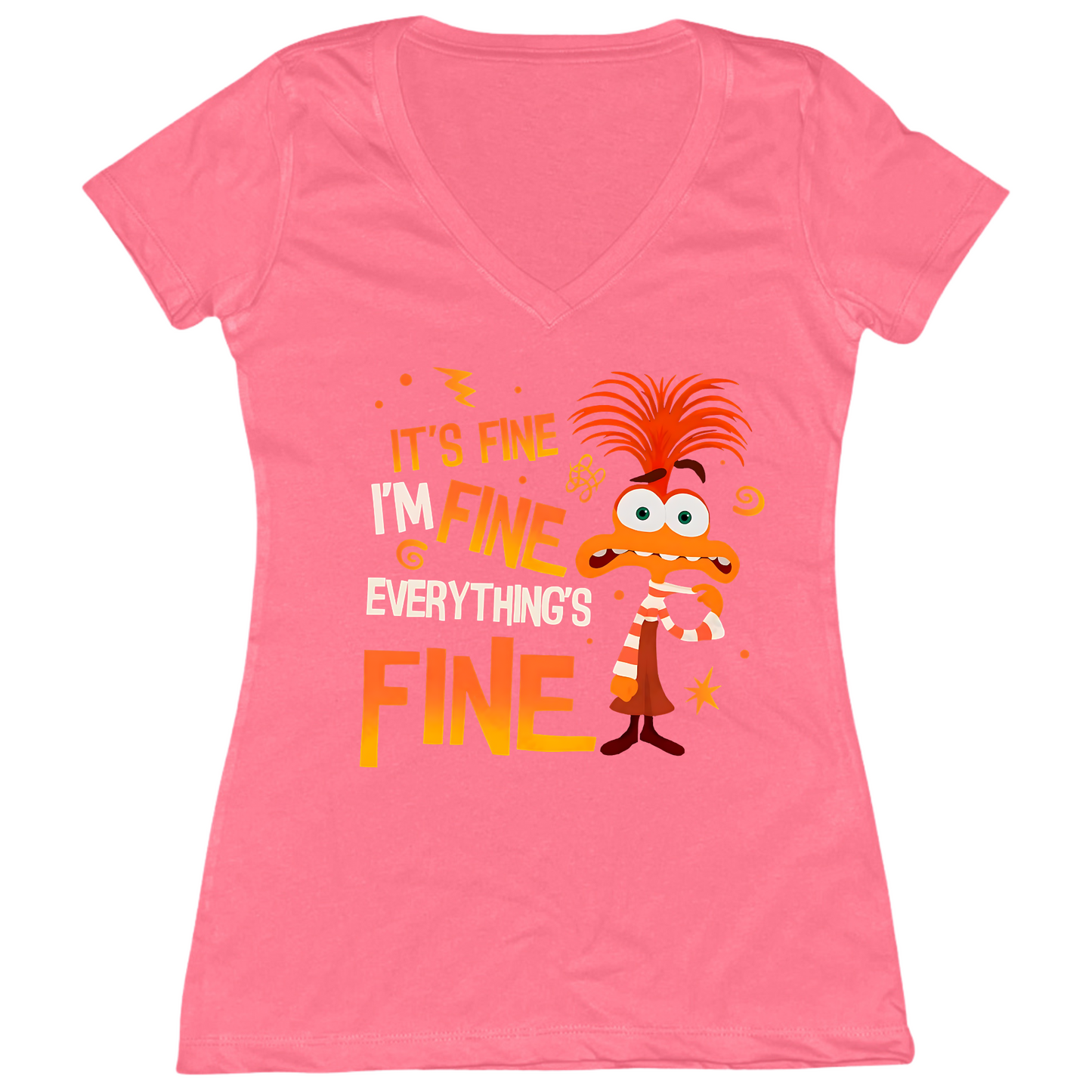 Everything's Fine Womens V-Neck Tee