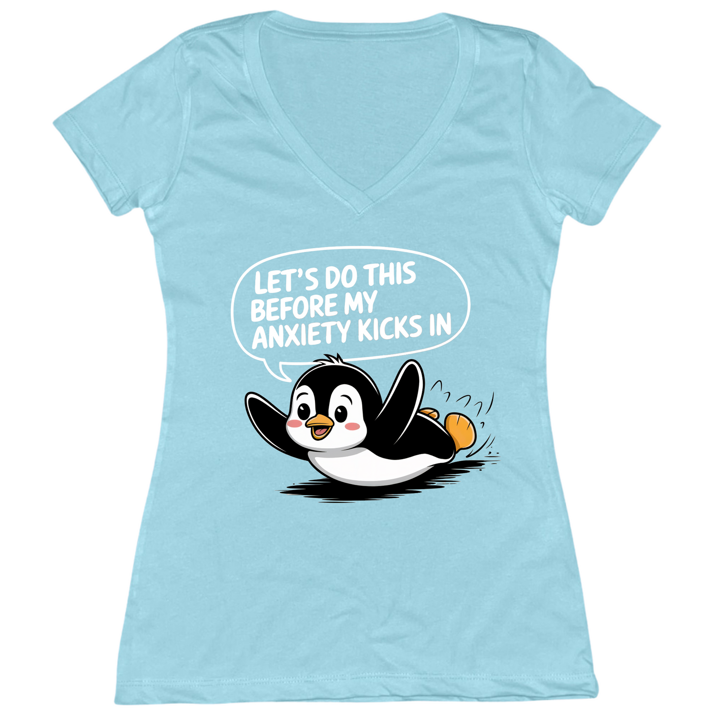 Let's Do This Before Anxiety Kicks In Womens V-Neck Tee