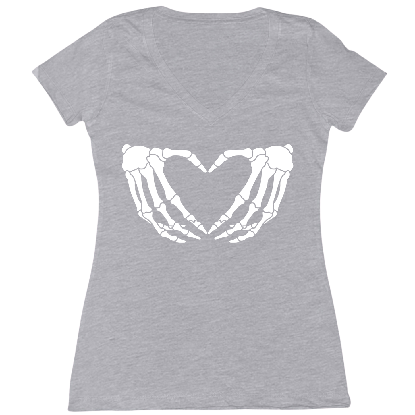 Skeleton Hands Heart Womens Vneck