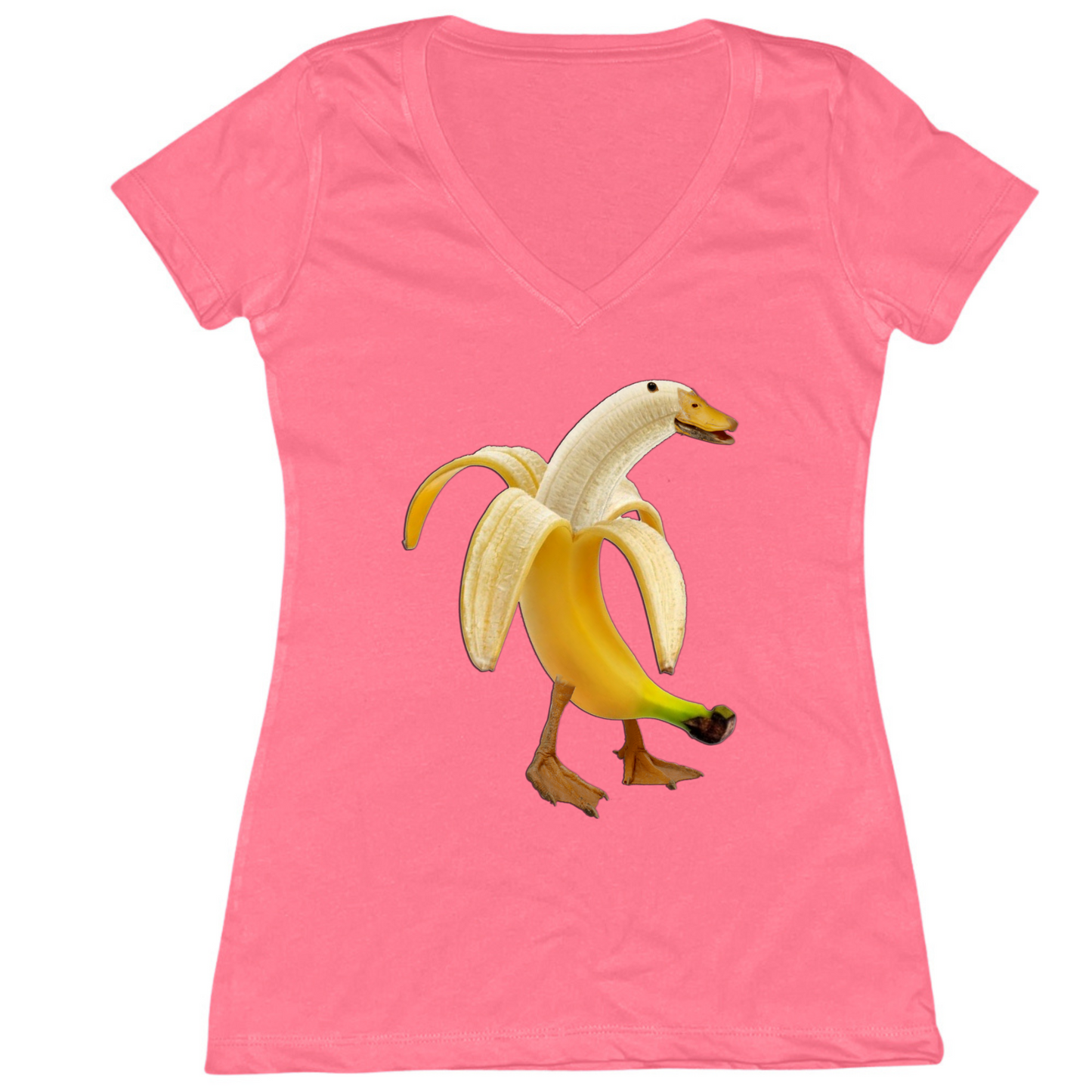Banana Duck Womens V-Neck Tee