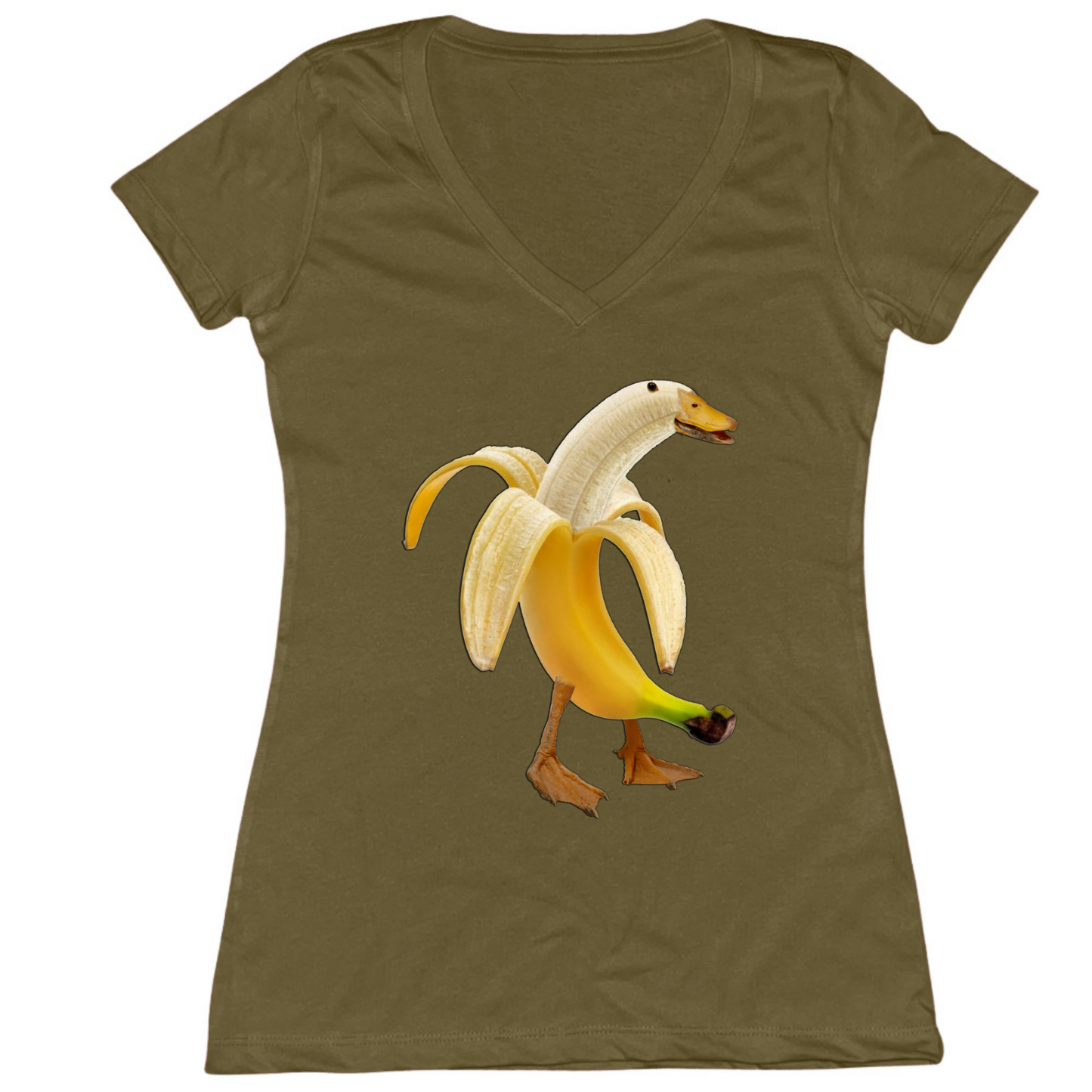 Banana Duck Womens V-Neck Tee