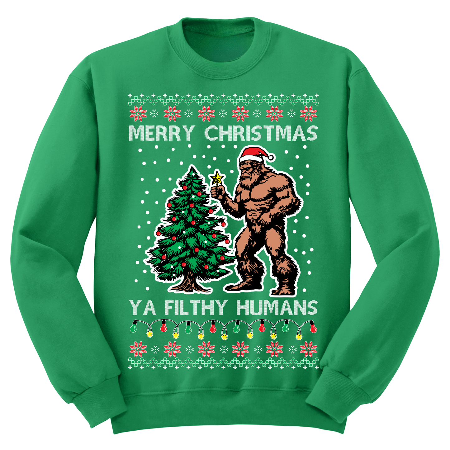 Ugly Christmas Sweater Merry Christmas Ya Filthy Humans