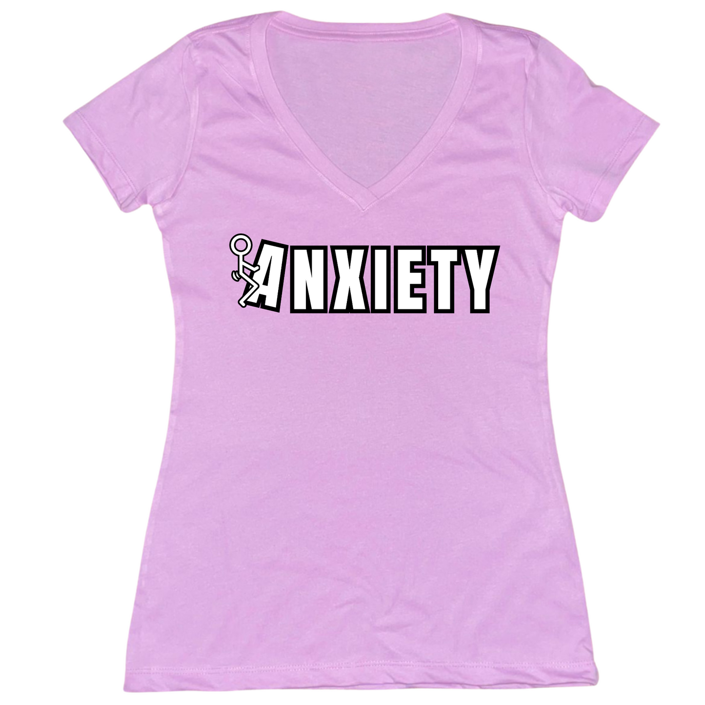 Fuck Anxiety Womens V-Neck Tee