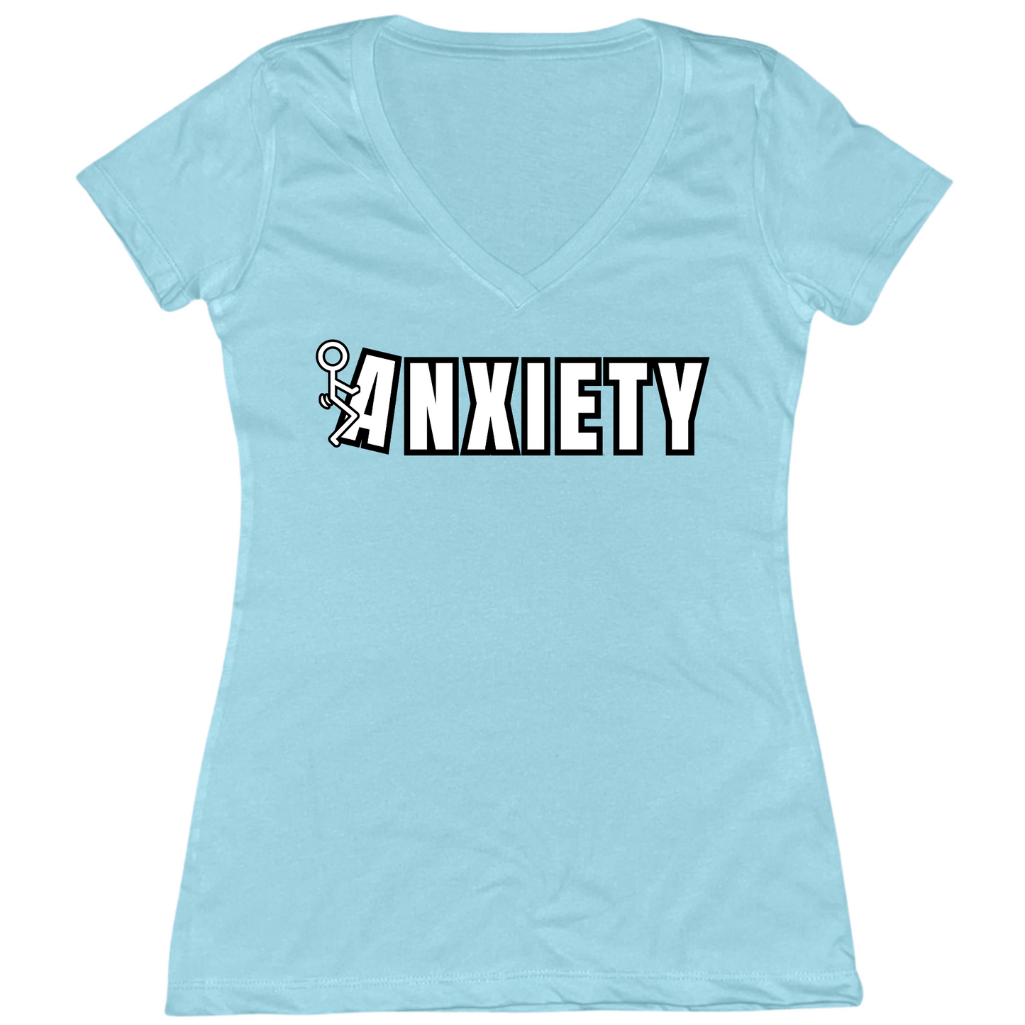 Fuck Anxiety Womens V-Neck Tee