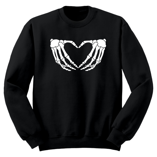 Skeleton Hands Heart Crewneck Sweater
