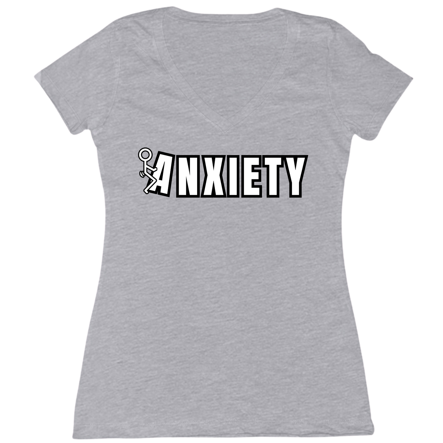 Fuck Anxiety Womens V-Neck Tee