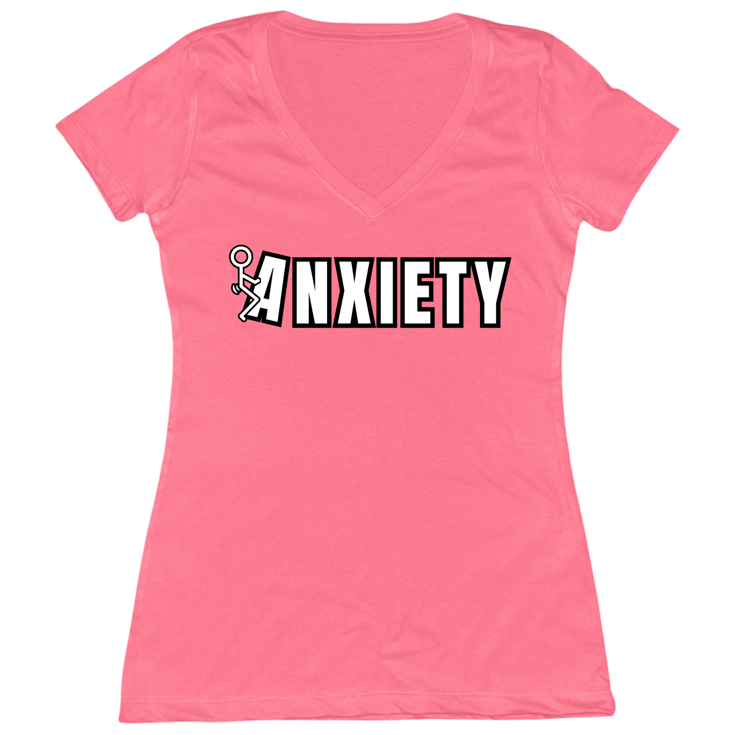 Fuck Anxiety Womens V-Neck Tee