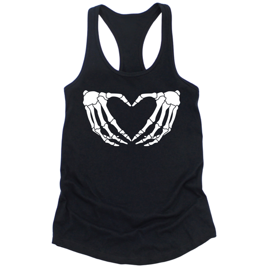 Skeleton Hands Heart Womens Tank Top