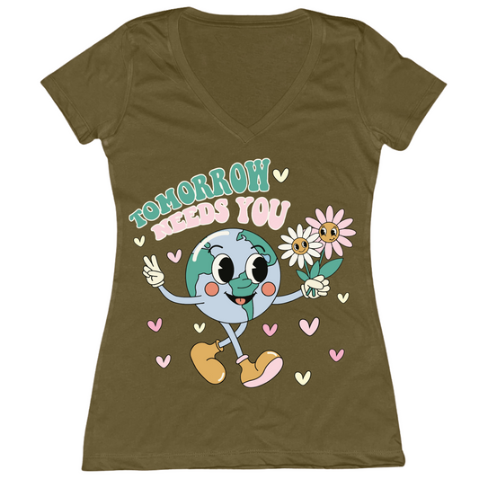 Tomorrow Needs You V2 Womens Vneck