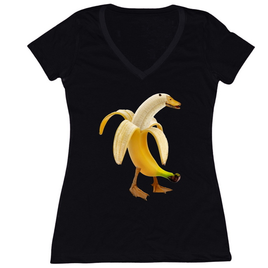 Banana Duck Womens V-Neck Tee